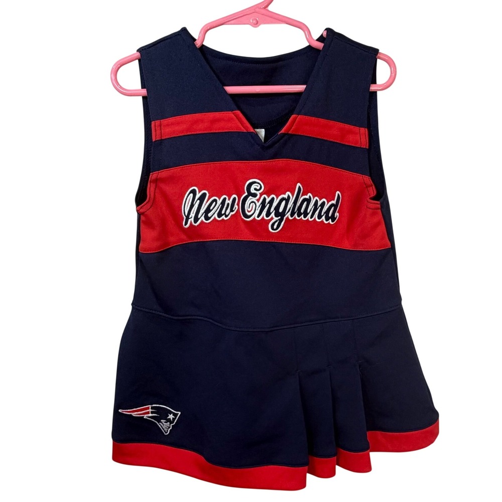 New England Patriots Girls Cheerleader Dress Navy Blue Red Size Small 4 NFL Fan